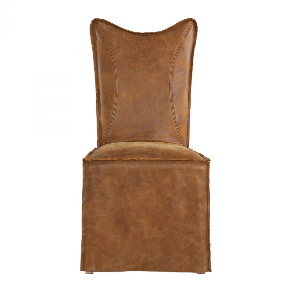Uttermost Delroy Armless Chairs Cognac Set Of 2